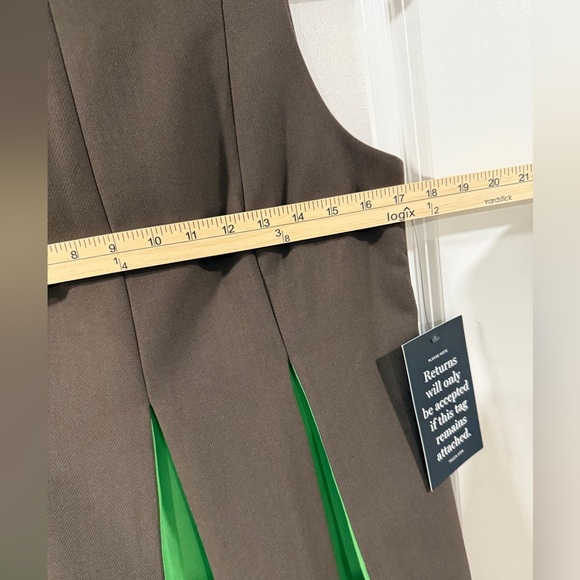 Tuckernuck Demitasse Griffiths Dress S Brown Green NWT A-Line Mini Mod Chic - Picture 7 of 8